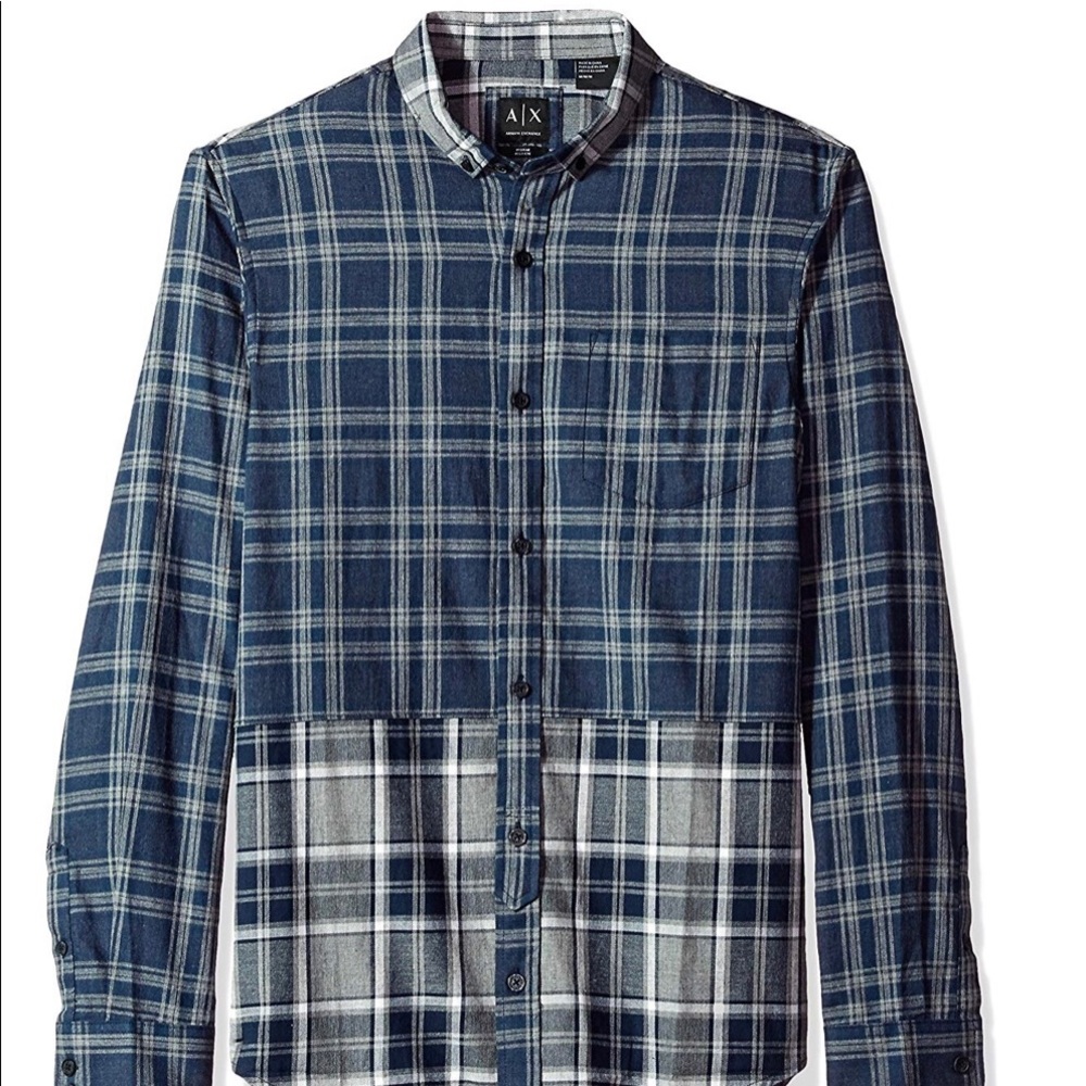 Armani Exchange | Men’s Double Plaid Flannel Shirt